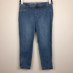 Chico's Perfect Stretch Pull On Girlfriend Slim Leg Ankle Jeans size 12